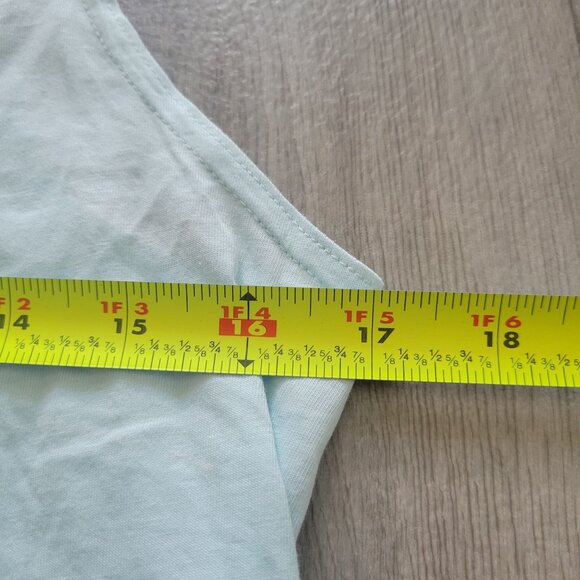 Adidas Womens Sleeveless Adjustable Ruched Tank Top M Light Blue Cotton Blend At - Picture 7 of 8